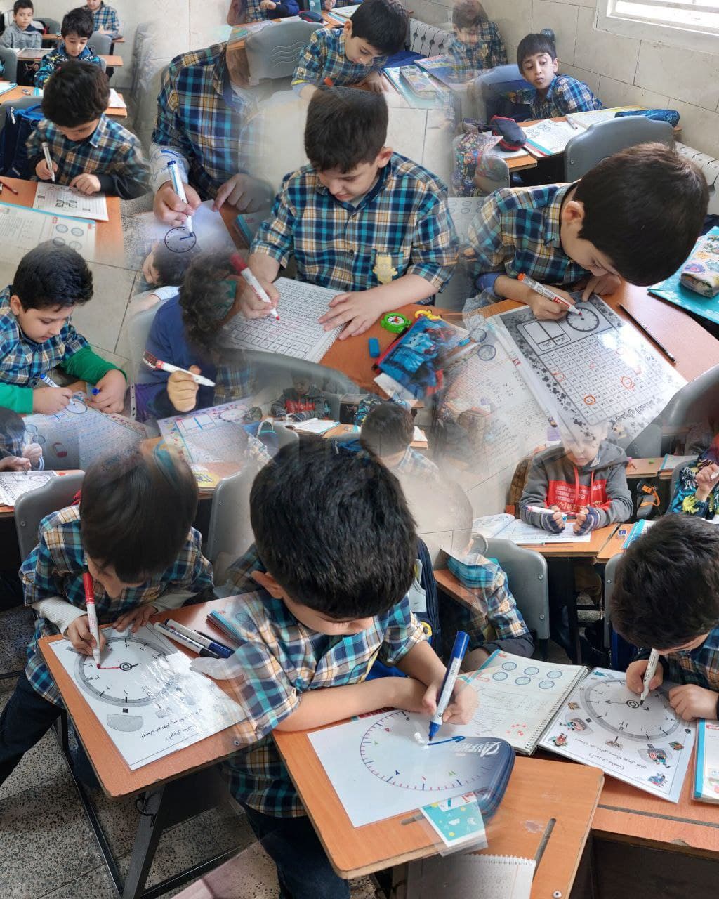 ریاضی:تمرین جمع و تفریق فرایندی و ساعت با استفاده از جدول ۱ تا ۹۹ و ساعت آموزشی  